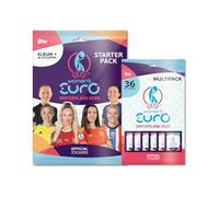 Topps Official Women's Euros 2025 Sticker Collection - Starter Pack and Multipack Set (include 1 Starter Pack e 1 Multipack)