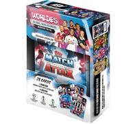 Topps UCC Match Attax 2025/26 - Mini Tin - Global Goalscorers - include 28 carte Match Attax Plus una Star Boy LE casuale e 3 carte esclusive "Worldies" LE.