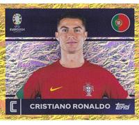 Topps UEFA Adesivo Swiss Por 2 Cristiano Ronaldo Capitano Oro Parallelo