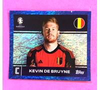 TOPPS UEFA EURO 2024 - STICKER BELGIO DE BRUYNE - BLU - PARALLELA - BEL 2