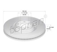 TOPRAN 2x Disco Ø356mm Frontale Ventilato per Audi A6 Avant 2.0 Tdi 116 385