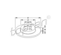 TOPRAN 2x Disco Freni Anteriore Ø239 MM per VW Golf III 1H1 1.8 1.6 19E 1G1 1.3