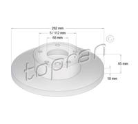 TOPRAN 2x Disco Freni Anteriore Ø282 MM Pieno per VW Transporter IV Box 70XA 1.9
