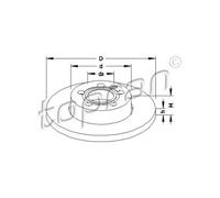TOPRAN 2x Disco Freni Anteriore Ø282 MM Pieno per VW Transporter IV Bus 70XB