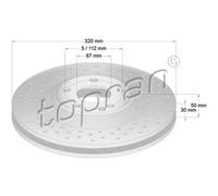 TOPRAN 2x Disco Freni Anteriore Ø320mm per Mercedes-Benz Classe Gla X156 B