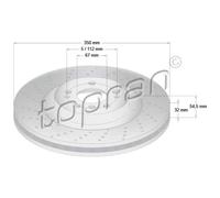 TOPRAN 2x Disco Freni Anteriore Ø350 MM per Mercedes-Benz Gle W166 350 D 4matic
