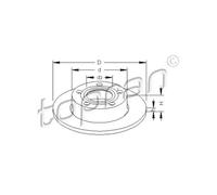 TOPRAN 2x Disco Freno Ø245mm Posteriore Pieno per VW Passat Variant 1.9 Tdi 2.0