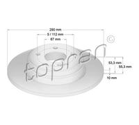 TOPRAN 2x Disco Freno Posteriore Ø290 MM per Mercedes-Benz W203 Dv R171