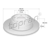 TOPRAN 2x Disco Freno Posteriore Ø320 MM Ventilato per BMW 5er Touring E61 530xd