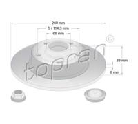 TOPRAN Dischi-Freno Ø260 MM Pieno per Renault Megane III Berlina BZ0_