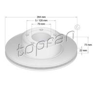 TOPRAN Dischi Freno Anteriore Ø284 MM Ventilato Rivestito per BMW 1er 501 710