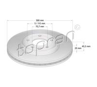 TOPRAN Dischi Freno Anteriore Ø300 MM per Opel Astra J Caravan Zafira Tourer C