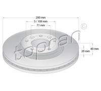 TOPRAN Dischi Freno Anteriore Ø304 MM Ventilato per Citroën Jumpy C5 III Break