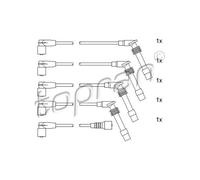 TOPRAN Set Di Cavi Di Accensione Per Opel Corsa B 1.4I 1.2I Combo Vauxhall