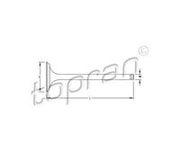 TOPRAN Valvola di Aspirazione Zylinderkopf. Lato Ingresso 109.3 MM per Renault
