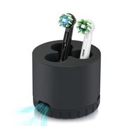 toprance porta testine spazzolino elettrico, in silicone alimentare, Supporto per 3 spazzolini da denti e accessori per spazzolini, rimovibile nero, per tutte le testine di ricambio