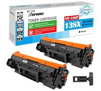 TOPRINT [Nessun chip con strumento] Cartucce toner compatibili 138X W1380X (138A W1380A) 2 nero ad alta capacità 4000 pagine per stampante H P Laserjet Pro 3001 3001dw, MFP 3101 3101fdw