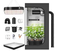 TOPRON Grow Box Kit Completo, 100x100x200cm Growbox, Set Completo di Tende da Coltivazione Idroponica 600D con Lampada LED a Spettro Completo Dimmerabile da 200W