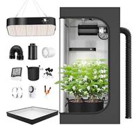 TOPRON Grow Box Kit Completo, 140x140x200cm Growbox, Set Completo di Tende da Coltivazione Idroponica 600D con Lampada LED a Spettro Completo Dimmerabile da 200W
