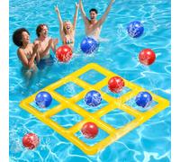 TOPRUNYI Tic Tac Toe(Gioco Giochi Gonfiabili),Giochi Piscina 140 x 140 CM Gonfiato,Giocattolo Gioco da Lancio per Piscina,Giochi Piscina Adulti,PerFeste in PiscinaCarnevali,Giochi Acqua Bambini