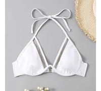 Tops bikini tulle a contrasto imbracatura halter con ferretto L,M,S,XSColore unicoTessuto