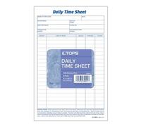 TOPS Daily Employee Time and Job Sheet, 15,2 x 24,9 cm, 100 fogli per blocco, 2 blocchetti per confezione (30041)