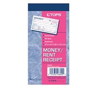 TOPS Libro per ricevute di denaro, 2 parti, senza carbone, 6,9 x 14,5 cm, 50 fogli, bianco e canarino, (46820)