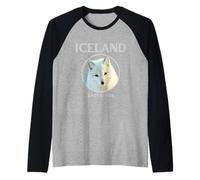 Tops, Magliette e Accessori della Natura Islandese Arctic Fox Islanda Maglia con Maniche Raglan