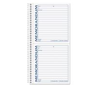 Tops Memorandum Book, 2-Part, Perforated, 11" x5-1/2, 100 Sets, Sold as 1 Each