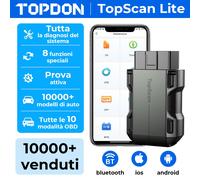 Topscan Lite OBD2 Diagnostica Auto 60+ Marche Bluetooth Senza Fili Android iOS