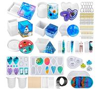 TOPSEAS Stampi per Resina,13pz Stampi in Resina,DIY Stampo Silicone Colata per Resina Inclusi Sfera,Cubo,Piramide,Diamante, Quadrato,Rotondo