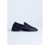 Topshop - Bali - Mocassini bassi in vera pelle intrecciata neri-Nero 41