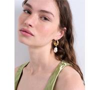 Topshop - Billie - Orecchini a cerchio effetto colato color oro con perla One Size