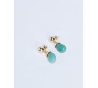 Topshop - Blaze - Orecchini a bottone con pendente color oro e verdi One Size