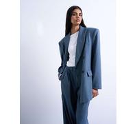 Topshop - Blazer da abito oversize doppiopetto blu navy anni '80 50