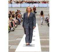 Topshop - Blazer da abito oversize doppiopetto in tessuto tonic grigio anni '80 36