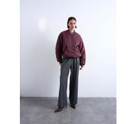 Topshop - Bomber oversize in nylon bordeaux-Rosso XS