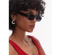 Topshop - Crete - Occhiali da sole neri rettangolari in metallo-Nero One Size
