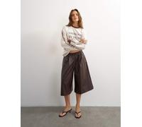 Topshop culotte in pelle sintetica marrone 40