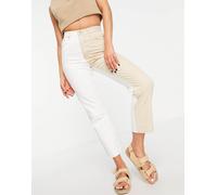 Topshop - Editor - Jeans dritti a vita alta color sabbia-Neutro W25 L30