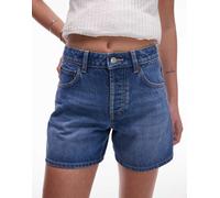 Topshop - Editor - Pantaloncini di jeans blu medio 50