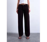 Topshop - Ember - Jeans dritti a vita bassa in velluto a coste color cioccolato amaro-Marrone W24 L32