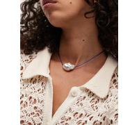 Topshop - Fern - Collarino blu cobalto con perline e pendente con perla One Size