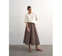 Topshop - Gonna lunga a pieghe marrone a quadri allacciata in vita in coordinato 38