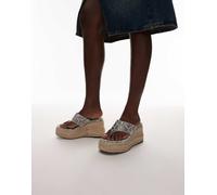 Topshop - Heidi - Zeppe stile espadrilles pitonate infra-alluce-Multicolore 36