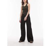Topshop - Horizon - Jeans a fondo ampio e vita medio alta nero écru W26 L32