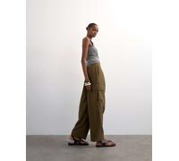 Topshop - Pantaloni cargo sartoriali kaki-Marrone 42