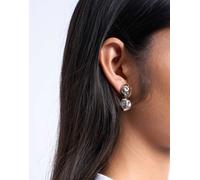 Topshop - Penn - Orecchini a bottone pendenti color argento in acciaio inossidabile resistente all'acqua One Size