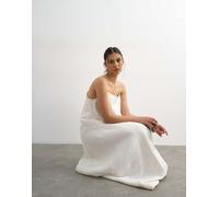 Topshop - Prendisole lungo premium testurizzato bianco 48