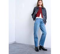 Topshop - Runway - Jeans dritti blu medio a vita medio alta W34